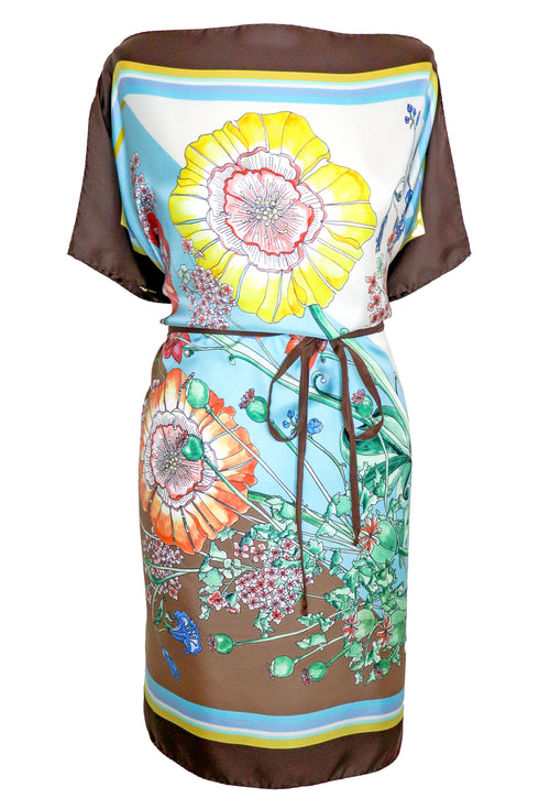 Amanda "Zodiac III/Opium Floral III" Silk Scarf Tunic